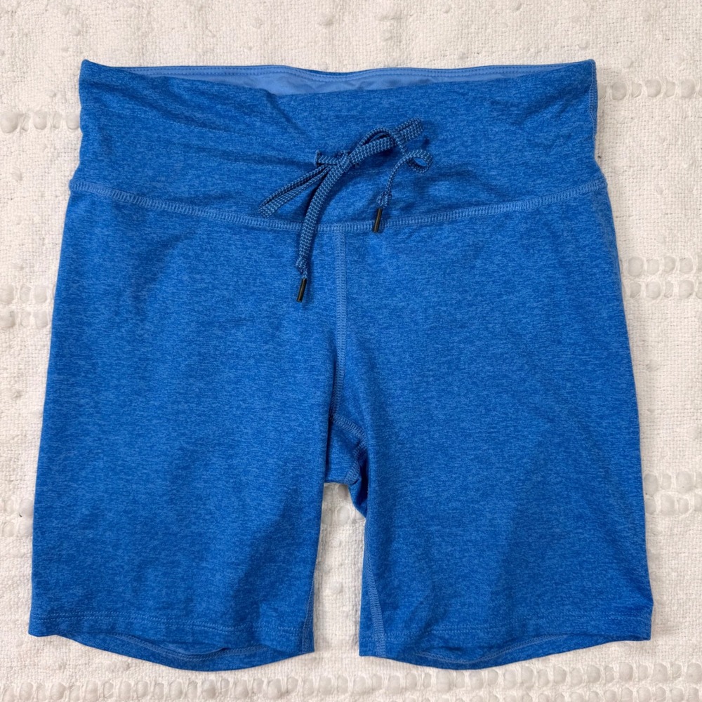 Rabbit Womens Blue Heathered Running Shorts Size Medium Drawstring Athletic